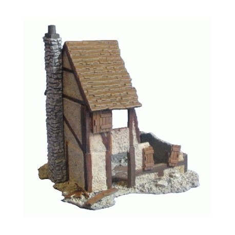 Half Timbered Ruined Village House