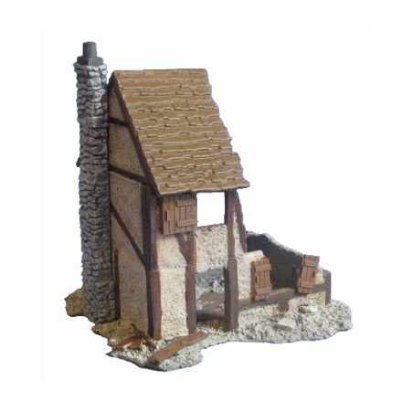 Half Timbered Ruined Village House