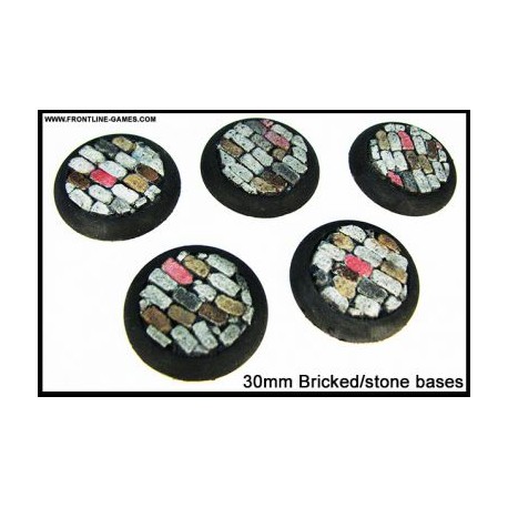 30mm Round Scenic Bases - Bricked/Stone - 5