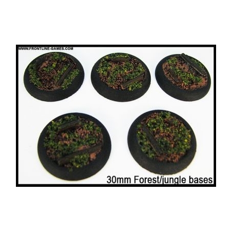 30mm Round Scenic Bases - Forest/Jungle Floor - 5