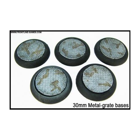 30mm Round Scenic Bases - Metal Grate - 5