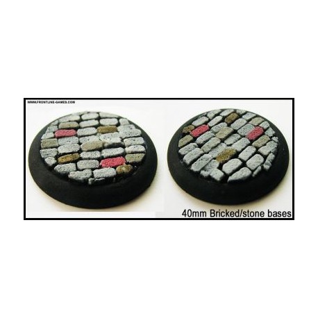 40mm Round Scenic Bases - Bricked/Stone - 2