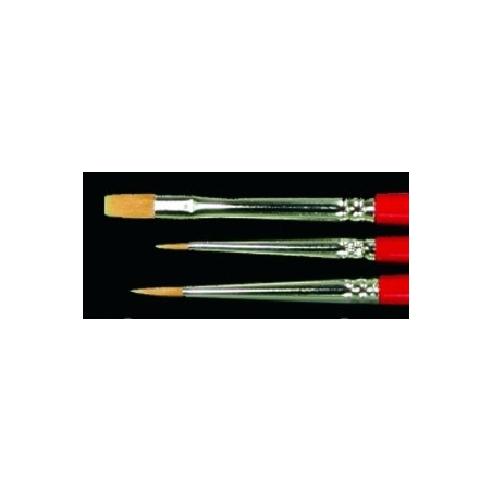 REAPER 3 Taklon Round/Flat Paint Brush Set (Small, Standard and Detail brush)