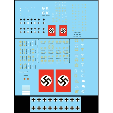 28mm WWII German Armor units insignia decals for German vehicles