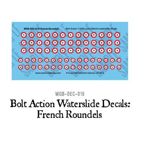 28mm WWII Bolt Action French Armor Roundels decals sheet WARLORD