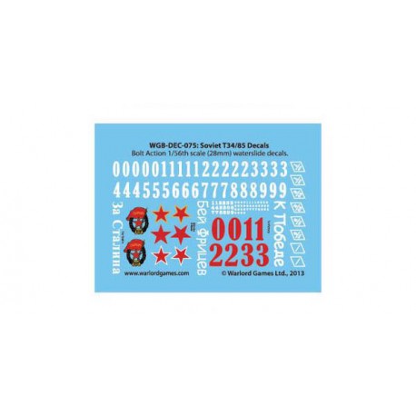 28mm WWII Russian Soviet T34 decals sheet WARLORD