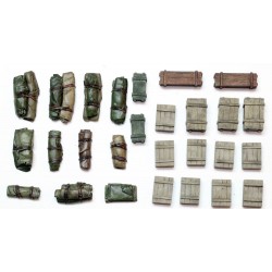 Tarp Rolls & Crates set 1 28mm W.W.II TANK ACCESSORIES - VEHICLE STOWAGE