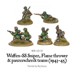 German Waffen SS Sniper, Flamethrower and Panzerschreck teams  (1943-45) 28mm WWII WARLORD GAMES