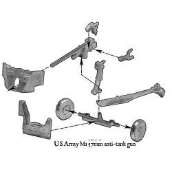 U.S. American Army M1 57mm anti-tank gun 28mm WWII WARLORD GAMES