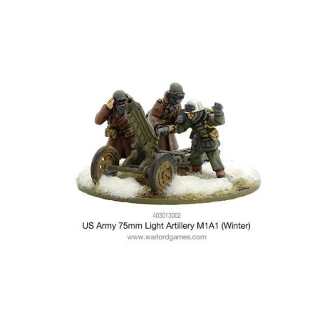 U.S. American Army75mm Light Artillery M1A1 (Winter) 28mm WWII WARLORD GAMES