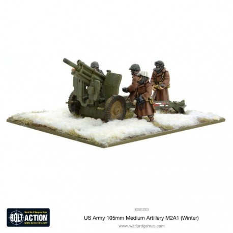 U.S. American Army 105mm Medium Artillery M2A1 (Winter) 28mm WWII WARLORD GAMES