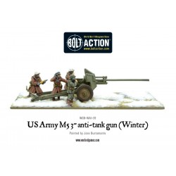 U.S. American Army 3-inch anti-tank gun M5 (Winter) 28mm WWII WARLORD GAMES