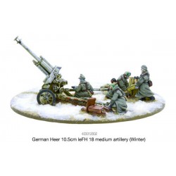 German Heer 10.5cm leFH 18 medium artillery (Winter) 28mm WWII WARLORD GAMES