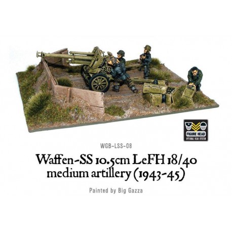 German Waffen-SS 10.5cm LeFH 18/40 medium artillery (1943-45) 28mm WWII WARLORD GAMES