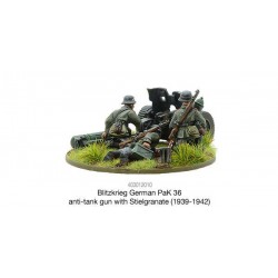 German Blitzkrieg Pak 36 anti-tank gun with stielgranate 28mm WWII WARLORD GAMES