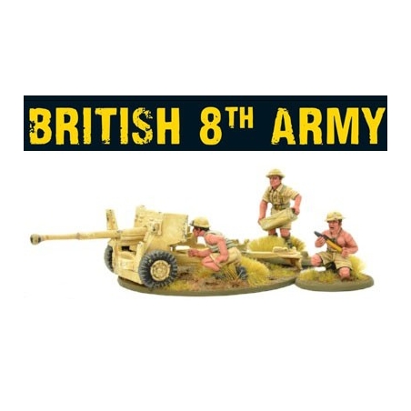 British 8th Army Six Pounder AT Gun 28mm WWII WARLORD GAMES