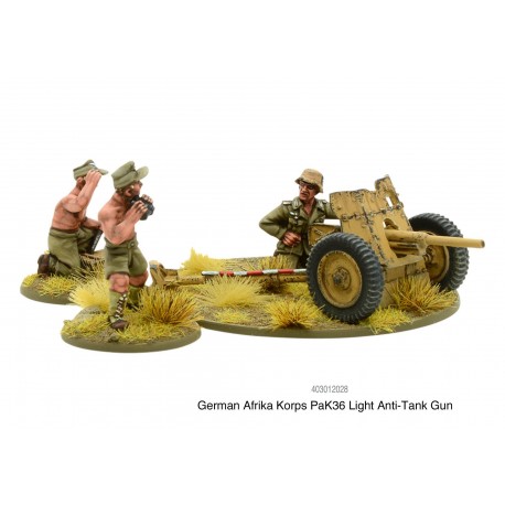 German Afrika Korps Pak 36 light anti-tank gun 28mm WWII WARLORD GAMES