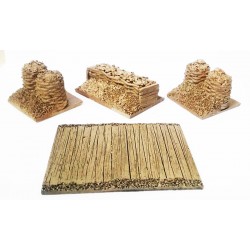 Gabion 3-part wall w/ wood-planked base 28mm Pike & Shotte FRONTLINE GAMES