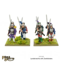 Landsknechts with Zweihanders Sprue (6) 28mm Renaissance Pike & Shotte WARLORD