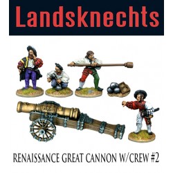 Renaissance Great Cannon w/Crew 2 28mm Landsknechts FOUNDRY