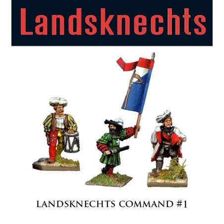 Landsknechts Command 1 28mm Renaissance FOUNDRY