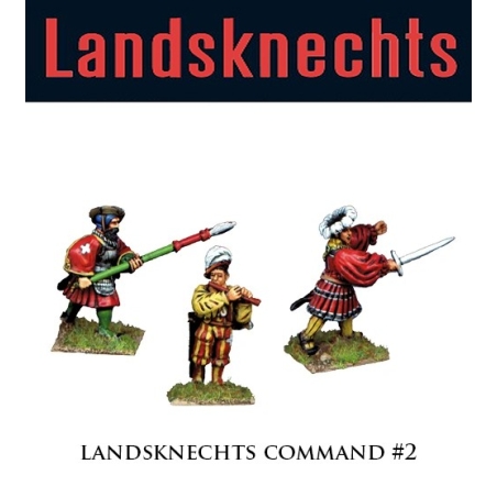 Landsknechts Command 2 28mm Renaissance FOUNDRY