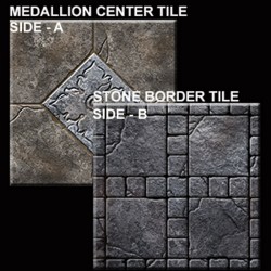 STONE BORDER - MEDALLION CENTER 2"x2" DOUBLE-SIDE DUNGEON TILES