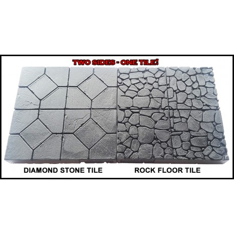 DIAMOND STONE - ROCK FLOOR  2"x2" DOUBLE-SIDE DUNGEON TILES