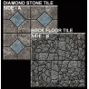 DIAMOND STONE - ROCK FLOOR  2"x2" DOUBLE-SIDE DUNGEON TILES