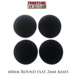 60mm x 2mm thick round lipped bases FRONTLINE GAMES