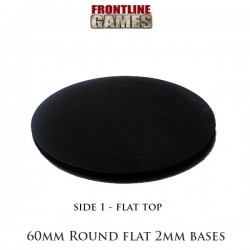 60mm x 2mm thick round lipped bases FRONTLINE GAMES