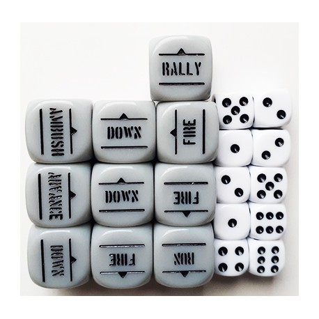 GREY ORDER DICE & D6s SET BOLT ACTION (20) WWII WARLORD GAMES