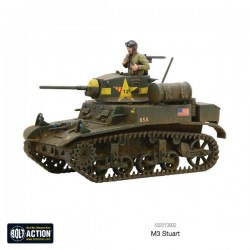 U.S. or British M3 or M3A1 "Stuart" Light tank WWII 28mm 1/56th (no box) WARLORD GAMES