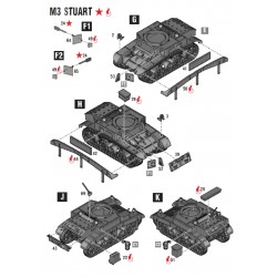 U.S. or British M3 or M3A1 "Stuart" Light tank WWII 28mm 1/56th (no box) WARLORD GAMES