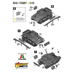 U.S. or British M3 or M3A1 "Stuart" Light tank WWII 28mm 1/56th (no box) WARLORD GAMES