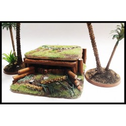 Machine Gun Log Bunker 28mm WWII Jungle or Eastern Front Terrain WARLORD GAMES