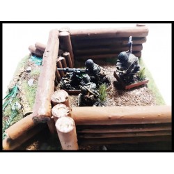 Machine Gun Log Bunker 28mm WWII Jungle or Eastern Front Terrain WARLORD GAMES