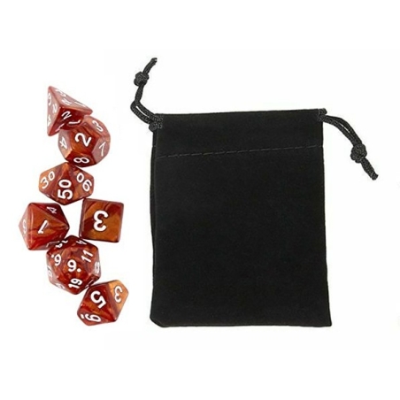 Polyhedral Dice Set w/ Personal Dice bag 9 FRONTLINE GAMES