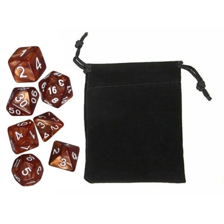 Polyhedral Dice Set w/ Personal Dice bag 26 FRONTLINE GAMES