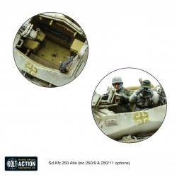 German Sd.Kfz 250 (Alte) Half-Track (Options For 250/1, 250/9 & 250/11 Variants)  WWII 28mm 1/56th (no box) WARLORD GAMES