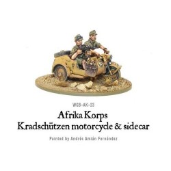 Afrika Korps Kradschutzen motorcycle and sidecar 28mm WWII WARLORD GAMES