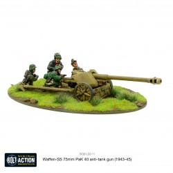 German Waffen SS 75mm PaK 40 anti-tank gun (1943-45) 28mm WWII WARLORD GAMES