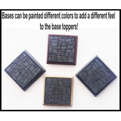 Cobbled Stone 25mm square bases (10) w/toppers Miniature Bases