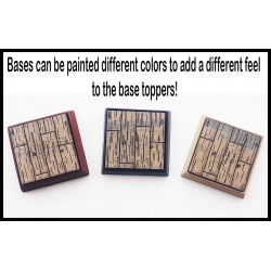 Wooden Planked 25mm square bases (10) w/toppers Miniature Bases