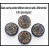 Wooden Planked pre-painted 25mm round bases (10) w/toppers Miniature Bases